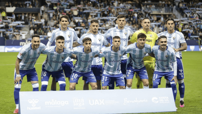 El once inicial del Málaga ante el Córdoba (Foto: LaLiga).