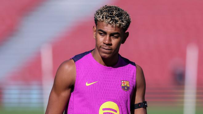 Lamine Yamal durante un entrenamiento del FC Barcelona (Fuente: Europa Press)