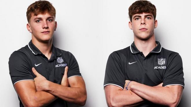 Tom Gabarro y Adrián Bermúdez, jugadores de fútbol americano de la NFL Academy