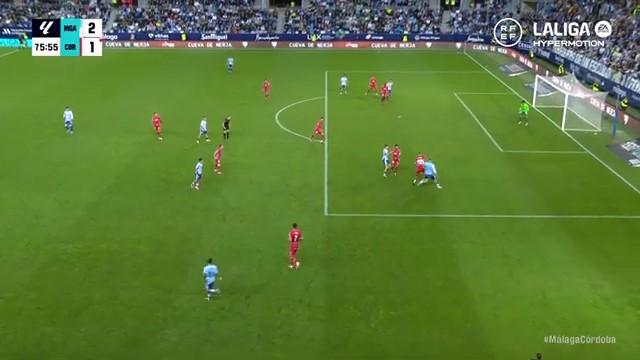 El gol anulado a Eneko Jauregi en el Málaga - Córdoba (Imagen: RFEF).