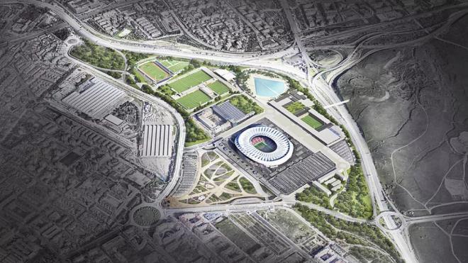 Render de la Ciudad del Deporte del Atlético de Madrid (Atleti)