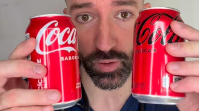 El Dr. David Callejo explica las diferencias entre la Coca Cola normal y la Zero (Foto: @davidcallejo10)