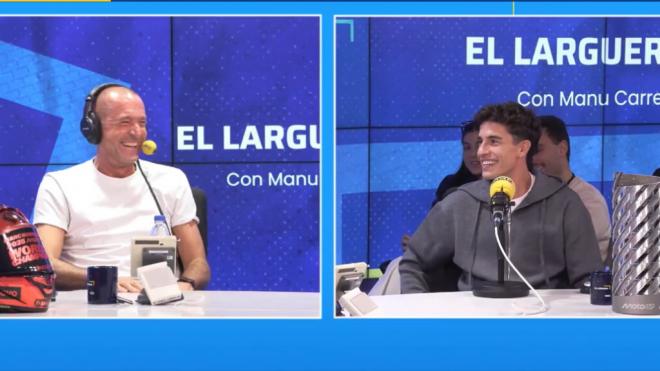 Marc Márquez con Manu Carreño, en El Larguero