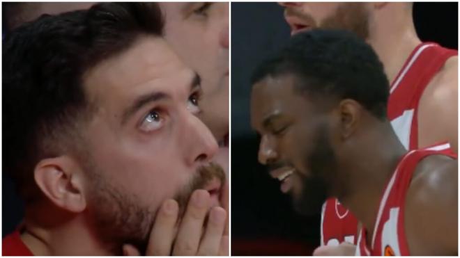 Keenan Evans saliendo lesionado con sus compañeros (X)