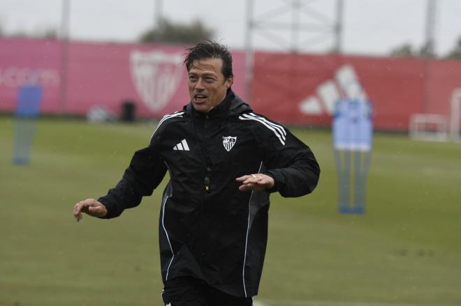 Matías Almeyda, durante el entrenamiento del jueves (Foto: Kiko Hurtado).