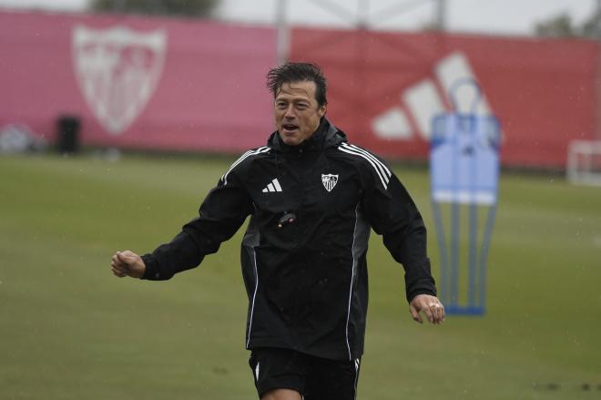Matías Almeyda, durante el entrenamiento del jueves (Foto: Kiko Hurtado).