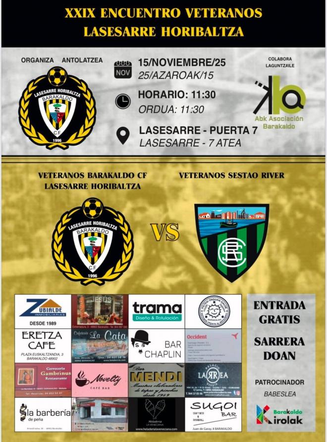 El Homenaje de Barakaldo CF y Sestao River al pintor de Portugalete Iñaki Moreno.