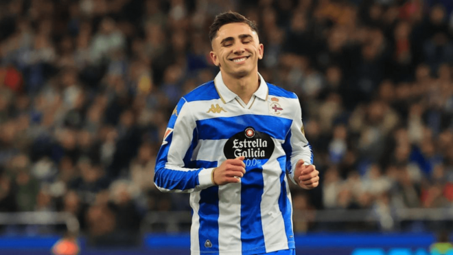 Yeremay Hernández, en un partido con el Deportivo (Foto: LaLiga).
