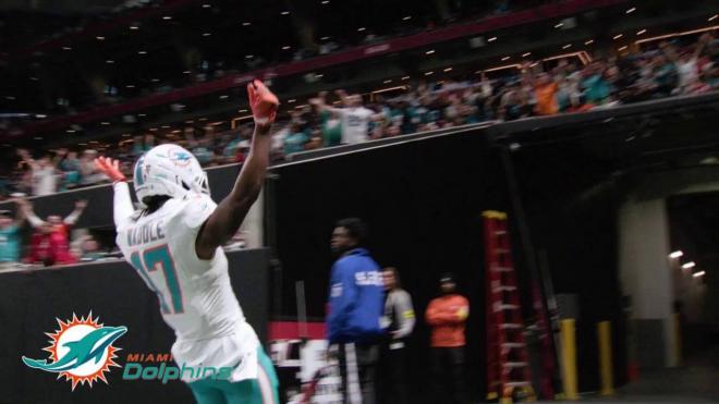 Jalen Waddle, el wide receiver de los Miami Dolphins.
