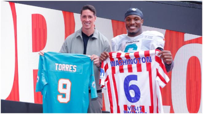 Fernando Torres y Malik Washington se conocen en el Estadio Metropolitano. (@fernandotorres)