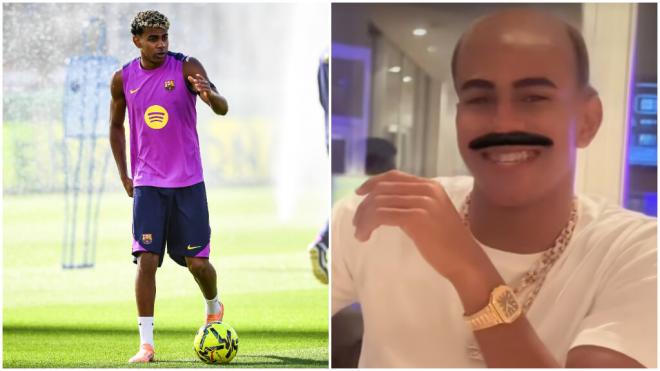 Lamine Yamal en el vídeo de Gavi en TikTok (Cordon Press y TikTok: @pablogavi)