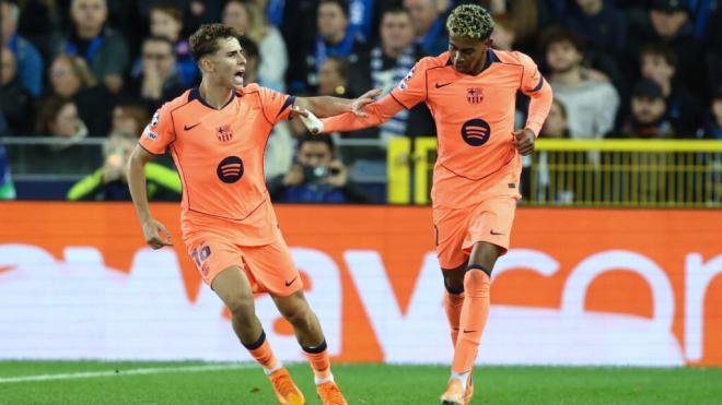 Fermín López y Lamine Yamal celebrando un gol con el FC Barcelona (Cordon Press)