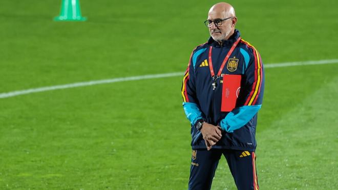 Luis de la Fuente en el entrenamiento de España (Foto: Europa Press)