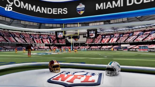 La espectacular recreación del Santiago Bernabéu en el plató de Informativos Telecinco antes del