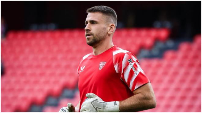 Unai Simón, con el Athletic. (Cordon Press)