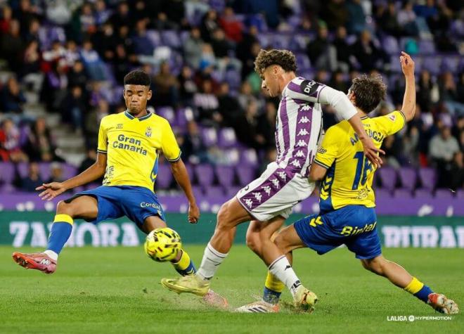 Jorge Delgado, ante Las Palmas en Zorrilla.
