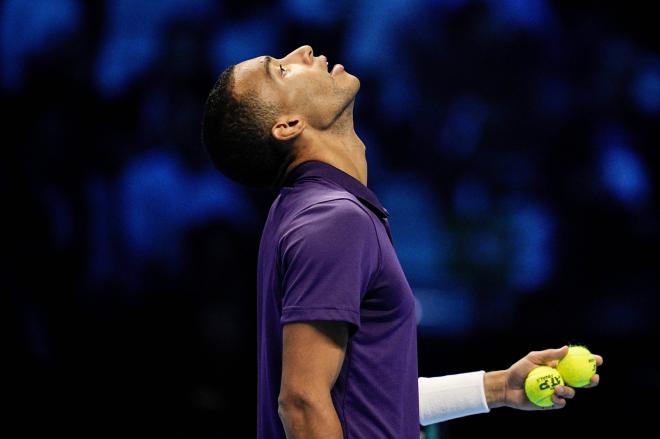 Aliassime, durante el partido ante Alcaraz (Foto: Cordon Press)