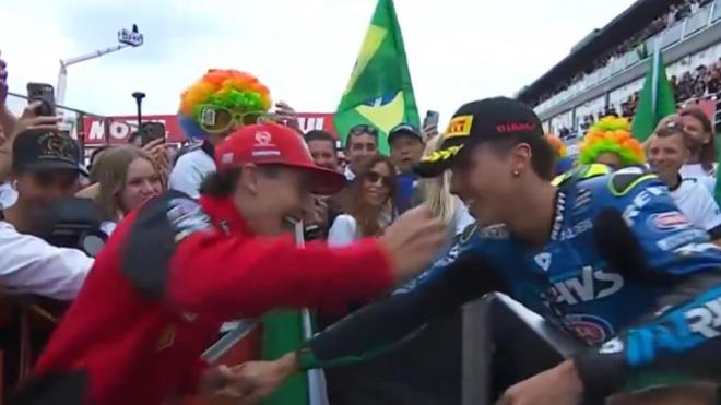 Diogo Moreira y Marc Márquez, en Valencia (Foto: MotoGP).