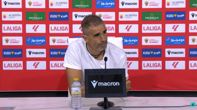 Gaizka Garitano, en sala de prensa tras el Almería-Cádiz.