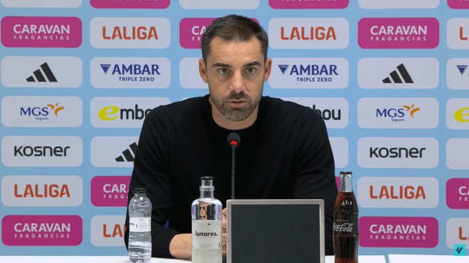 Rubén Sellés, en sala de prensa tras el Real Zaragoza-Huesca.