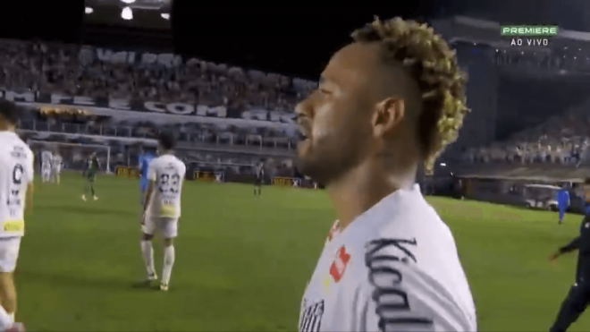 Neymar, llorando tras el Santos-Palmeiras.