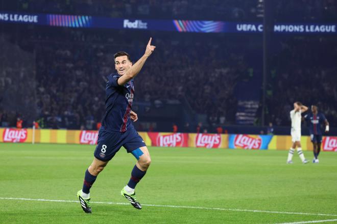 Fabián Ruiz celebra un gol con el PSG. Fuente CordonPress.