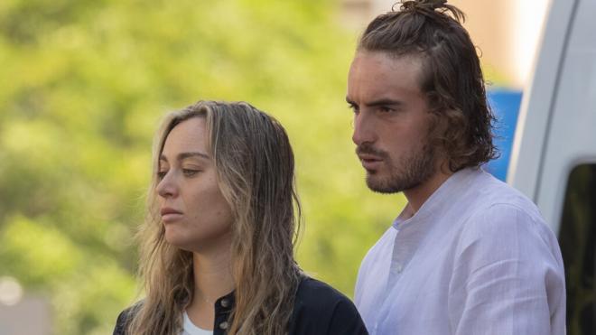 Paula Badosa y Tsitsipas en una imagen de archivo (Europa Press)