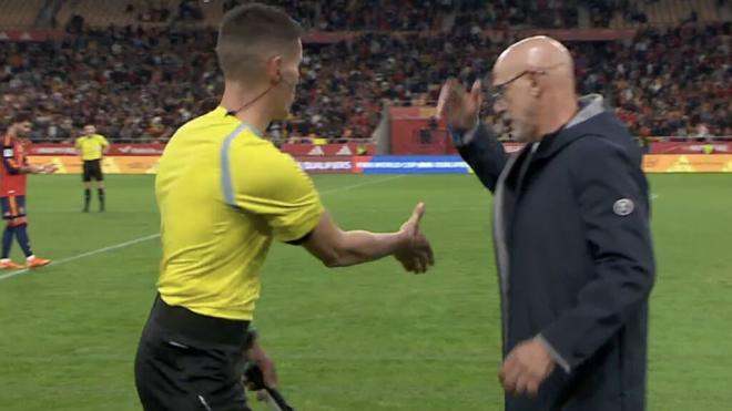 Luis de la Fuente y su polémica con el linier (RTVE)