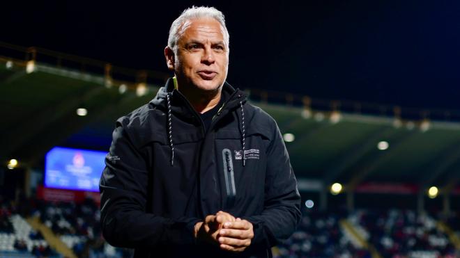 Sergio Pellicer, en su último partido como técnico malaguista (Foto: Málaga CF).