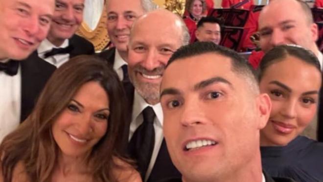 Cristiano Ronaldo, junto a Georgina Rodríguez, en la cena de gala de Donald Trump (Foto: David Sac