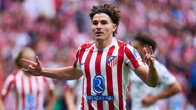 Julián Álvarez celebrando ante el Real Madrid (Cordon Press)