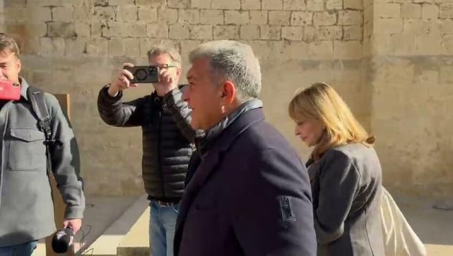 Joan Laporta en el Monasterio de San Cugat