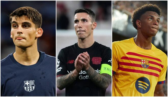 Gerard Martín, Álex Grimaldo y Alejandro Balde (Fotos: Cordon Press)