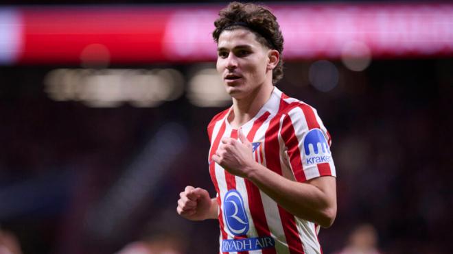 Julián Álvarez no está descartado para el partido ante el Getafe con el Atlético de Madrid (foto: Cordon Press).