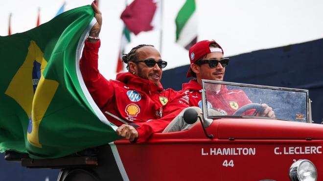 Charles Leclerc y Lewis Hamilton, en el Gran Premio en Brasil (Foto: Europa Press).