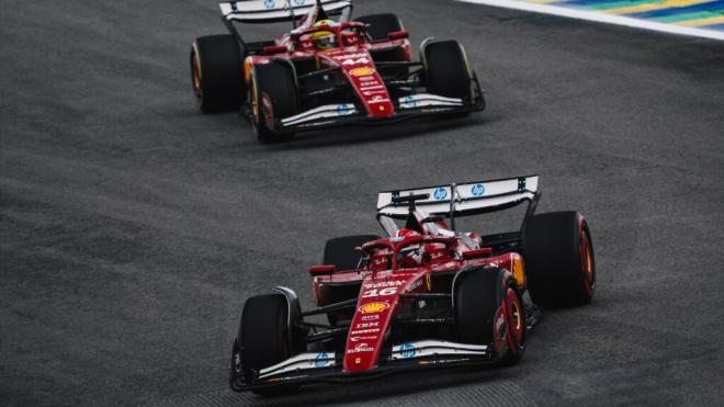 Charles Leclerc y Lewis Hamilton, en el Gran Premio en Brasil (Foto: Europa Press).