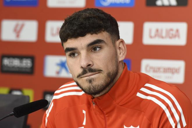 Isaac Romero, en sala de prensa (Foto: Kiko Hurtado).