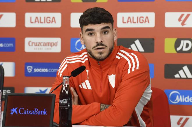 Isaac Romero, en sala de prensa (Foto: Kiko Hurtado).