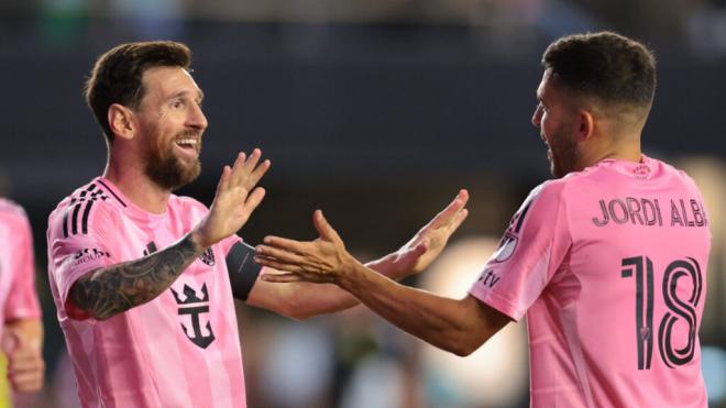 Jordi Alba y Leo Messi en un partido con el Inter de Miami (Cordon Press)