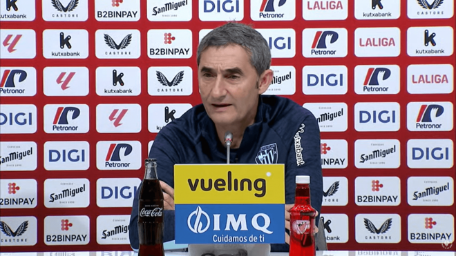 Ernesto Valverde, en sala de prensa.