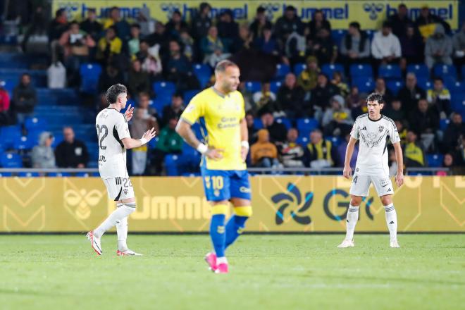 Jon Morcillo celebra su gol en el Las Palmas-Albacete (Foto: LALIGA).