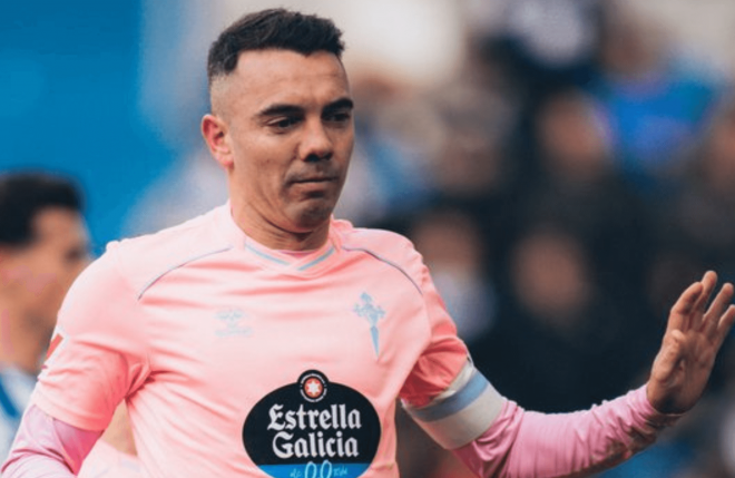 Iago Aspas tras marcar al Alavés (Foto: Celta).