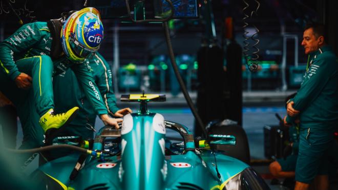 Fernando Alonso, en Las Vegas (Foto: Aston Martin).