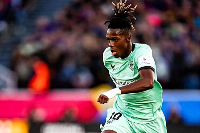 Carrera de Nico Williams en el Camp Nou frente al Barça (Foto: Athletic Club).