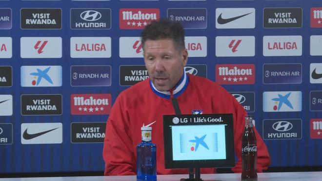 Simeone, en rueda de prensa.