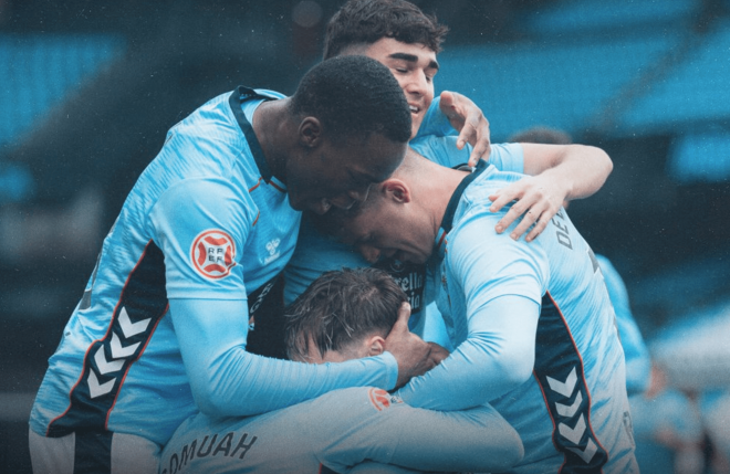 Celebración del gol de Somuah (Foto: Celta).