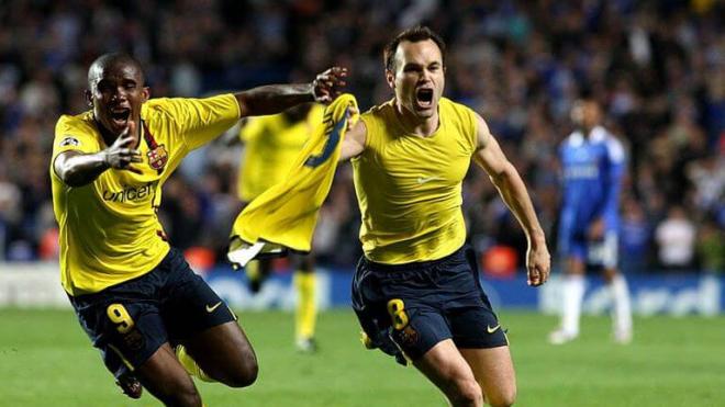 Andrés Iniesta celebrando ante el Chelsea (Cordon Press)