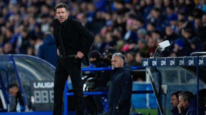 Simeone en el partido ante el Getafe (Cordon Press)