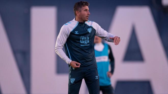 Juan Funes, en un entrenamiento del Málaga CF (Foto: MCF).