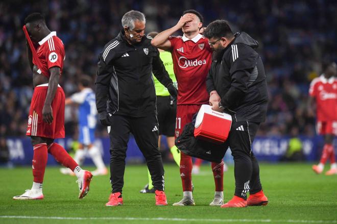 Rubén Vargas, lesionado en el Espanyol - Sevilla (Foto: Cordon Press).